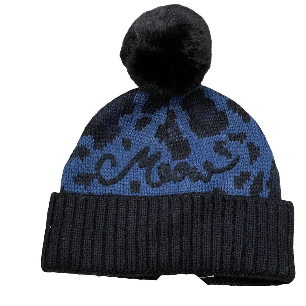 Kate Spade Meow Leopard Winter Beanie Hat